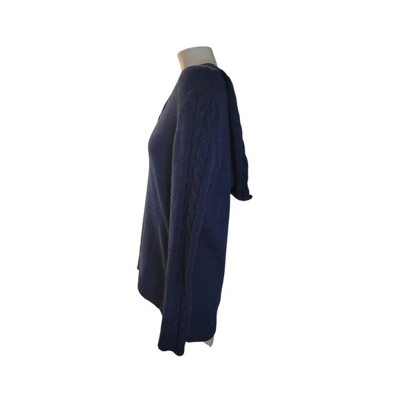 Tommy Bahama Blue Cable Knit Hoodie Sweater Womens S/P Cotton/Linen Blend - Picture 2 of 7